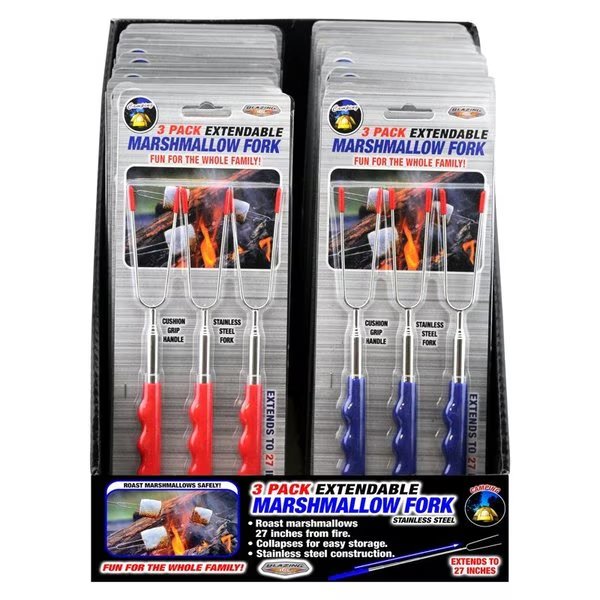 Blazing LEDz Open Flame Roasting Extendable Marshmallow Fork Plastic/Stainless Steel , 3PK, Blazing Ledz, Mfr#: 702480