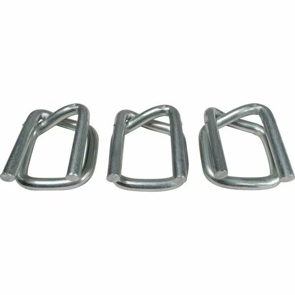 Poly  Cord Buckles  1 HD Galvanized Clear Wire, 500PK, Encore Packaging, Mfr#: P100WB3-GA
