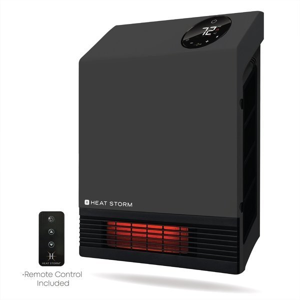 Infrared Space Heater, Floor or Wall Mount, 1000 Watts, 120 Volt, Gray, Heat Storm, Mfr#: HS-1000-WXG