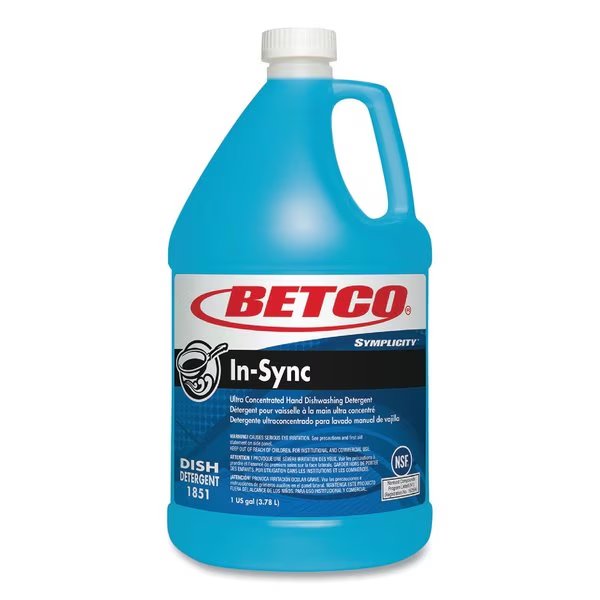 Symplicity In-Sync Premium Hand Dishwashing Detergent, Fresh Ozonic Scent, 1 gal Bottle, 4PK, Betco, Mfr#: 18510400