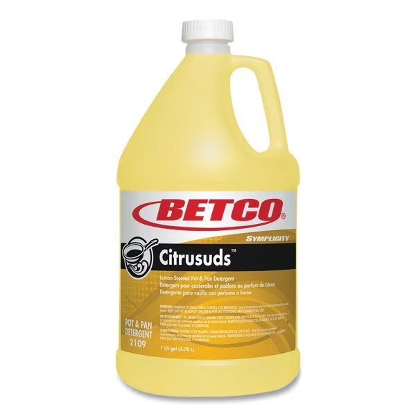 Symplicty Citrusuds Manual Dishwashing Detergent, Lemon Scent, 1 gal Bottle, 4PK, Betco, Mfr#: 21090400