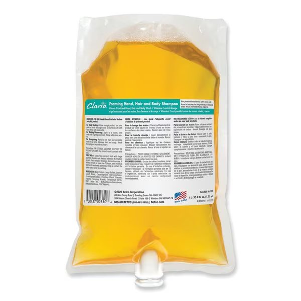 Foaming Hand, Hair and Body Shampoo, Fresh, 1,000 mL, 6PK, Betco, Mfr#: 7532900