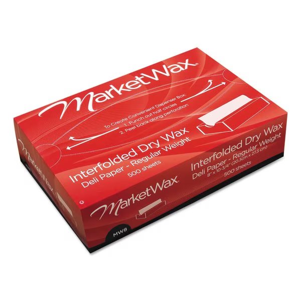 Interfolded Dry Wax Deli Paper, 8" x 10-3/4", White, PK6000, Bagcraft, Mfr#: P011008