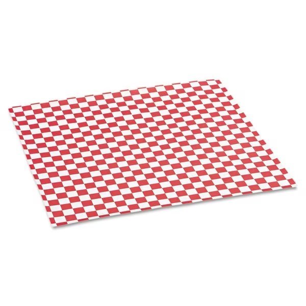 Grease-Resistant Paper Wrap/Liners, 12 x 12, Red Check, PK5000, Bagcraft, Mfr#: P057700