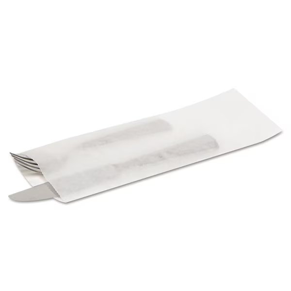 Silverware Bags, 2.25" x 10", White, PK2000, Bagcraft, Mfr#: 300039