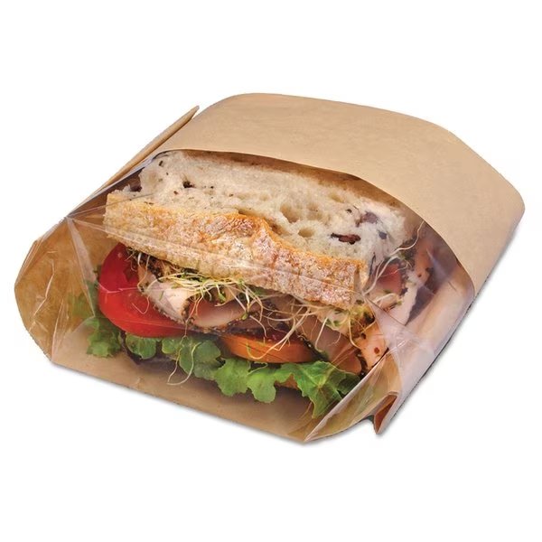 Dubl View Sandwich Bags, 2.35 mil, 9.5" x 2.75", Natural Brown, PK500, Bagcraft, Mfr#: 300094
