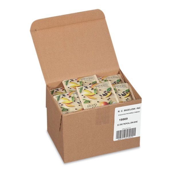 steep Café Organic Green Tea, Tropical, 50PK, Bigelow, Mfr#: RCB19969