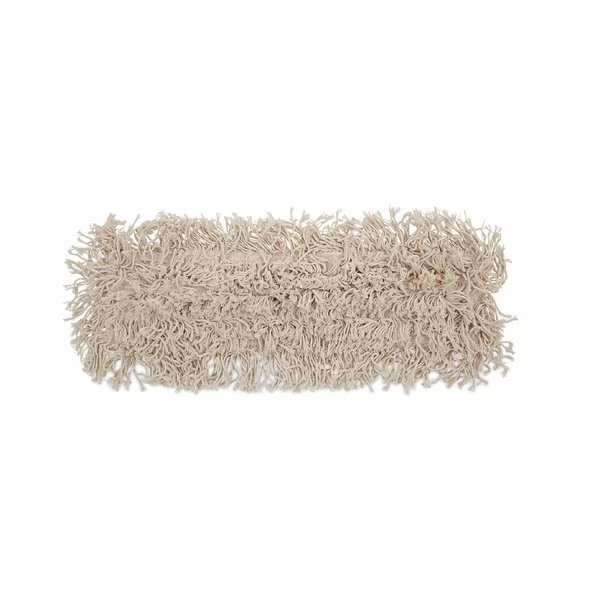 18 in L Cut-End Dust Mop, White, Cotton, Unisan, Mfr#: UNS 1018