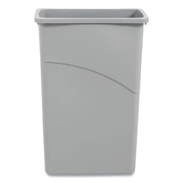 23 gal Rectangular Prism Trash Can, Gray, Open Top, Plastic, Boardwalk, Mfr#: 1868188
