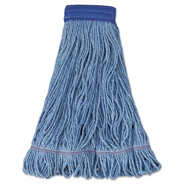 5 in Looped-End Mop Head, Blue, Cotton/Synthetic, PK12, Unisan, Mfr#: UNS 504BL