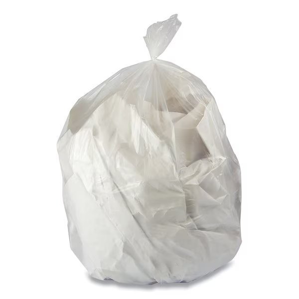 60 gal Trash Bags, 38 in x 65 in, 2.5 mil, Clear, 50 PK, Boardwalk, Mfr#: BWKD3865