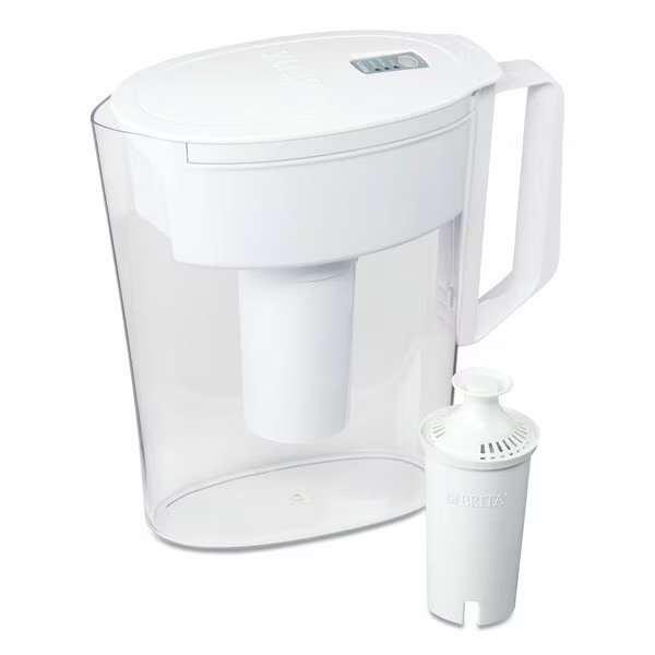 Classic Water Filter Pitcher, 40 oz, 5 Cups, 2PK, Brita, Mfr#: 36089