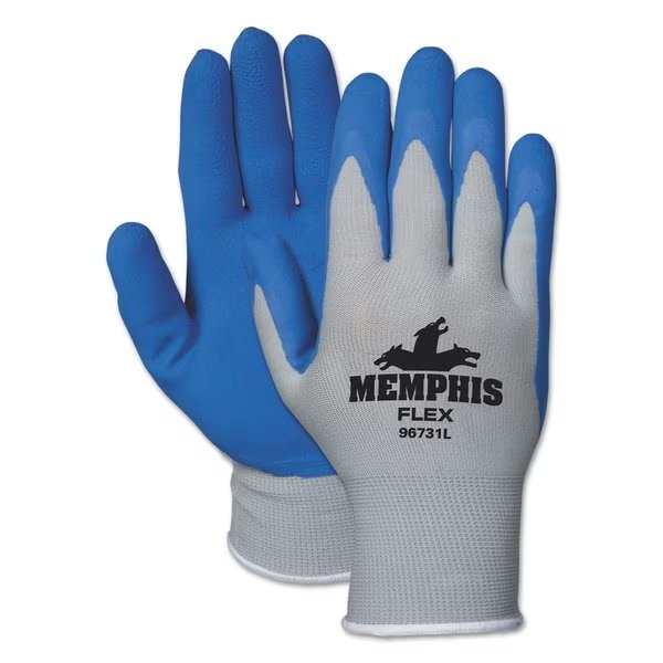 Memphis Flex Seamless Nylon Knit Gloves, Small, Blue/Gray, Pair PR, Mcr Safety, Mfr#: 96731S