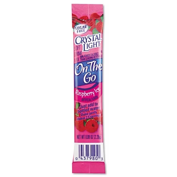 On the Go Tea Mix Powder, 0.08 oz., Mix Powder, Raspberry, 30 PK, Crystal Light, Mfr#: 79800