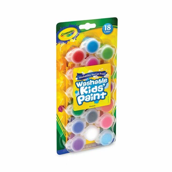 Washable Paint, 18 Assorted Colors, Interconnected 3 oz Cups, Crayola, Mfr#: 54-0125