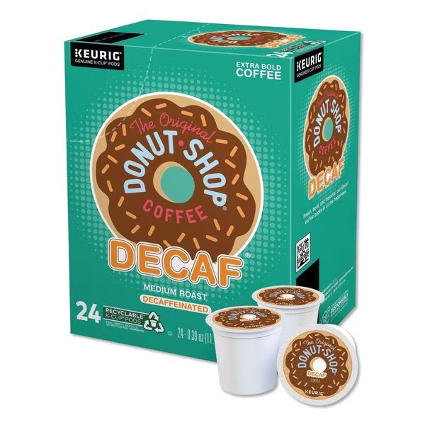 Donut Shop Decaf Coffee K-Cups, PK24 PK, The Original Donut Shop, Mfr#: 7401