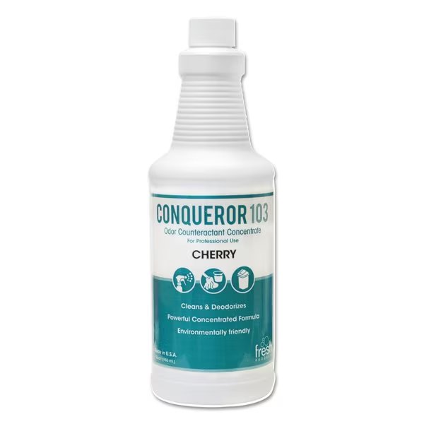 Conqueror 103 Odor Counteractant Concentrate, Cherry, 32 oz Btl, PK12, Fresh Products, Mfr#: 12-32WB-CH