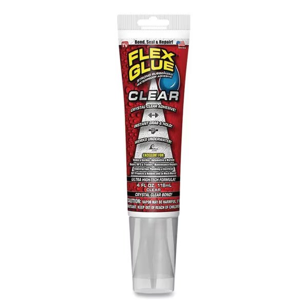 Flex Glue, 4 oz, Dries Clear, Flex Seal, Mfr#: GFSCLRR04