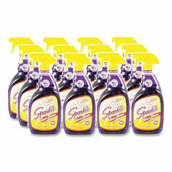Liquid Glass Cleaner, Unscented, Trigger Spray Bottle, 12 PK, Sparkle, Mfr#: 20345