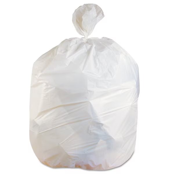60 gal Trash Bags, 38 in x 58 in, 0.75 mil, White, 100 PK, Heritage, Mfr#: H7658EW