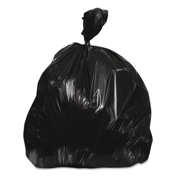 30 gal Trash Bags, 30 in x 37 in, Heavy-Duty, 10 microns, Black, 500 PK, Heritage, Mfr#: Z6037MK R02