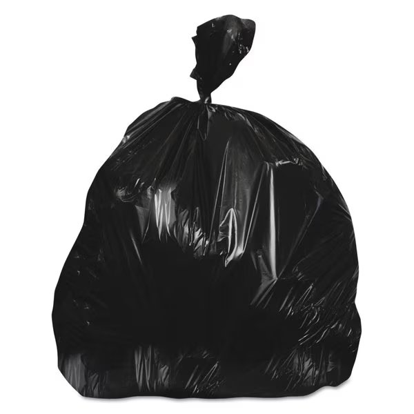 60 gal Trash Bags, 38 in x 60 in, Extra Heavy-Duty, 22 microns, Black, 150 PK, Heritage, Mfr#: Z7660WK R01