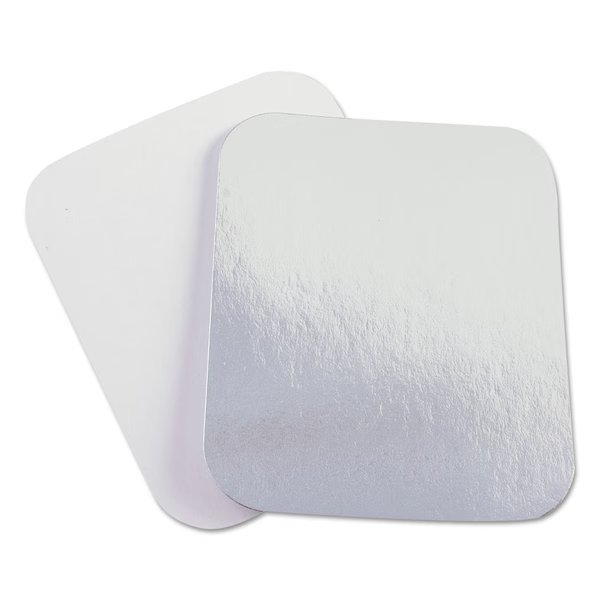 Laminated Board Lid, 7 x 5, Silver/White, Aluminum, 500PK, Hfa, Mfr#: 2060L