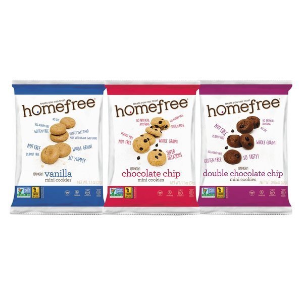 Gluten Free Mini Cookies Variety Pack, 1.1 oz/0.95oz/1.1oz Packs, PK30, Homefree, Mfr#: LGFMMIXED30