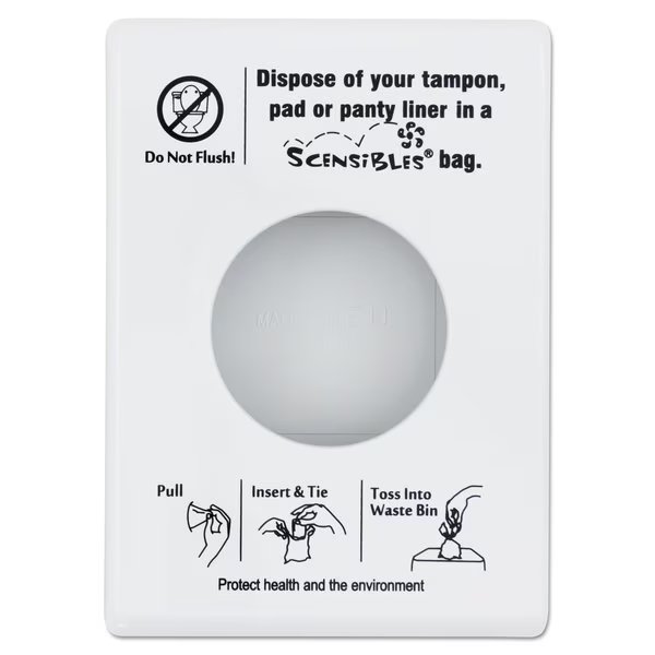 Scensibles Personal Disposal Bag Dispenser, Plastic, White, Hospeco, Mfr#: SDW