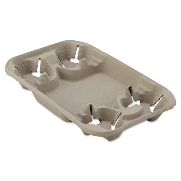 StrongHolder Molded Fiber Cup/Food Tray, 8-22oz, Four Cups, PK250, Chinet, Mfr#: 20969