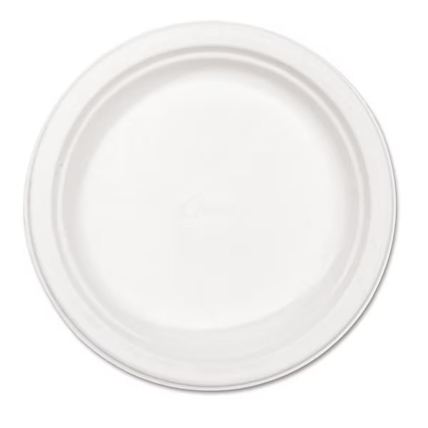 Paper Plate, Dspsbl, 8-3/4", Rnd, Wh, PK500, Chinet, Mfr#: HUH21227