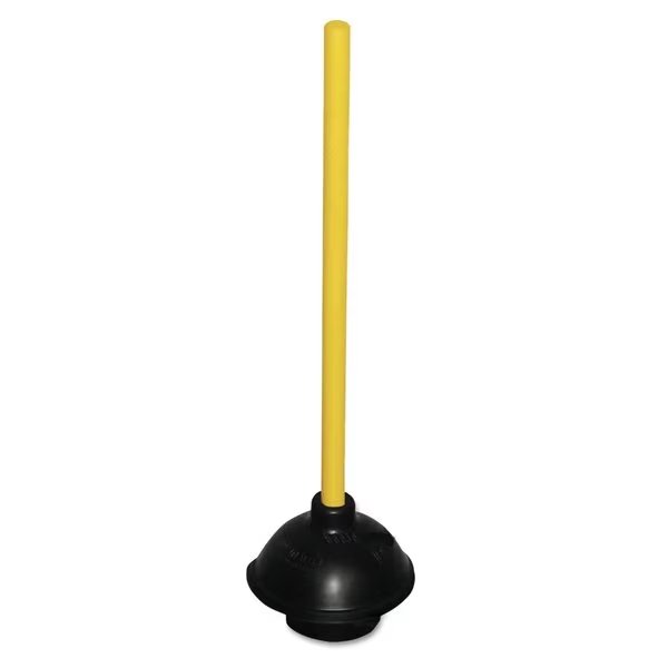 Toilet/Drain Plunger, 20 in Wood Handle, 6 in Dia, Impact Products, Mfr#: UNS 9201