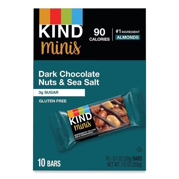 Minis, Dark Chocolate Nuts/Sea Salt, 0.7 oz, PK10, Kind, Mfr#: 27959