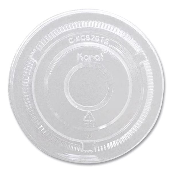 PET Lids, 12 oz to 24 oz Cold Cups, No Hole Flat Lid, Clear, 1000PK, Karat, Mfr#: C-KC626TS-NH