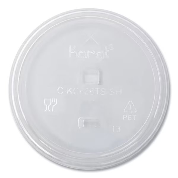 PET Lids, Strawless Sipper, Fits 12 oz to 24 oz Cold Cups, Clear, 1000PK, Karat, Mfr#: C-KC626TS-SH