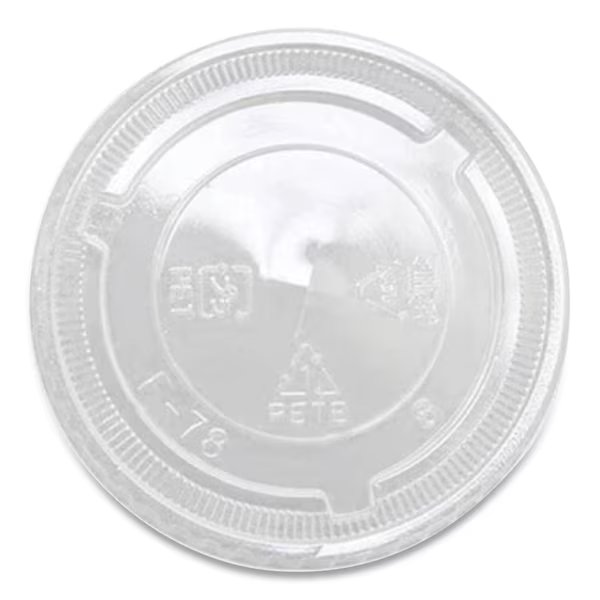 PET Lids, Fits 8 oz to 10 oz Cold Cups, X Straw Hole, Clear, 1000PK, Karat, Mfr#: C-KC78TS