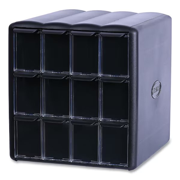 Four Column Merchandiser, 12 Compartments, 15.2 x 17.2 x 16.3, Black, Flavia, Mfr#: 25200002