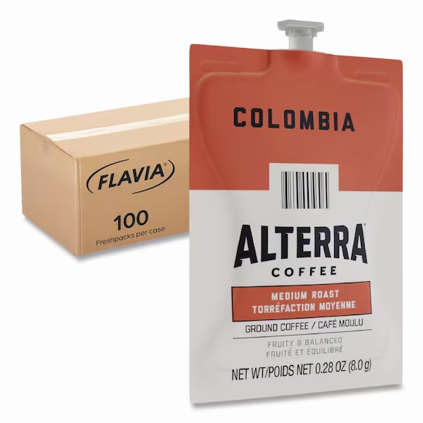 Alterra Columbia Coffee Freshpack, Columbia, 0.28 oz Pouch, 100PK, Flavia, Mfr#: 48006