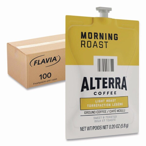 Alterra Morning Roast Coffee Freshpack, Morning Roast, 0.28 oz Pouch, 100PK, Flavia, Mfr#: 48008