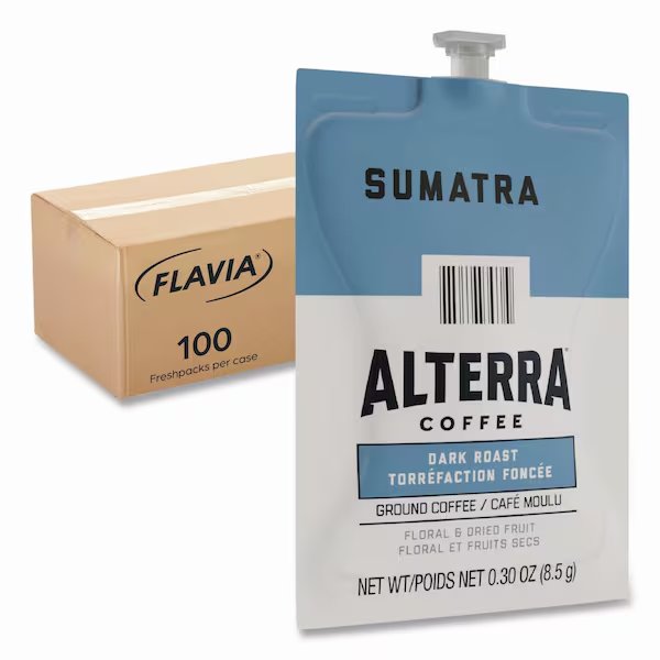Alterra Sumatra Coffee Freshpack, Sumatra, 0.3 oz Pouch, 100PK, Flavia, Mfr#: 48017