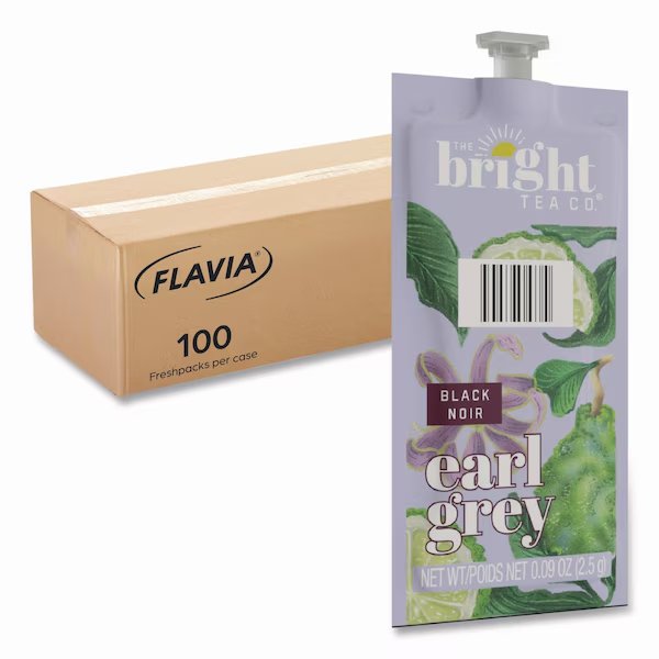 The Bright Tea Co. Earl Grey Black Tea Freshpack, Earl Gray, 0.09 oz Pouch, 100PK, Flavia, Mfr#: 48026