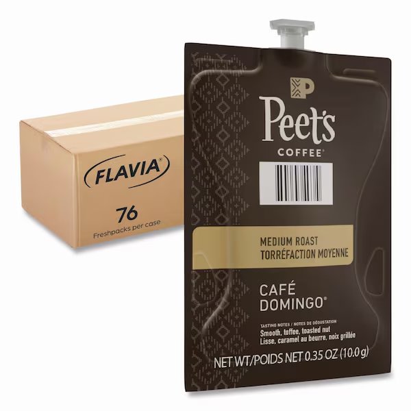 Peet's Coffee Cafe Domingo Freshpack, Cafe Domingo, 0.35 oz Pouch, 76PK, Flavia, Mfr#: 48035