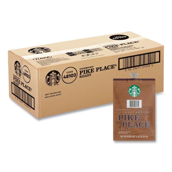 Starbucks Pike Place Roast Coffee Freshpack, Pike Place, 0.32 oz Pouch, 76PK, Flavia, Mfr#: 48103