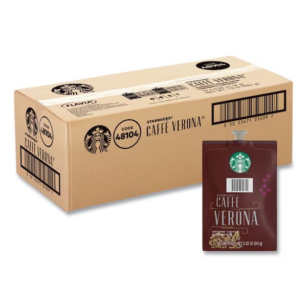 Starbucks Caffe Verona Coffee Freshpack, Caffe Verona, 0.32 oz Pouch, 76PK, Flavia, Mfr#: 48104