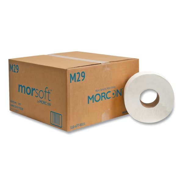 Morsoft, Jumbo, Continuous Sheets, White, 12 PK, Morcon Paper, Mfr#: MOR 29