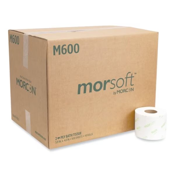 Morsoft, Standard, 600 Sheets, White, 48 PK, Morcon Paper, Mfr#: MOR M600