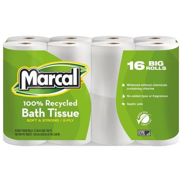 Standard, 168 Sheets, White, 16 PK, Marcal, Mfr#: 16466