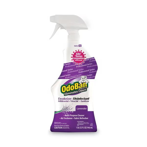 RTU Odor Eliminator and Disinfectant, Lavender, 32 oz Spray, PK12, Odoban, Mfr#: CCC 910162-QC12