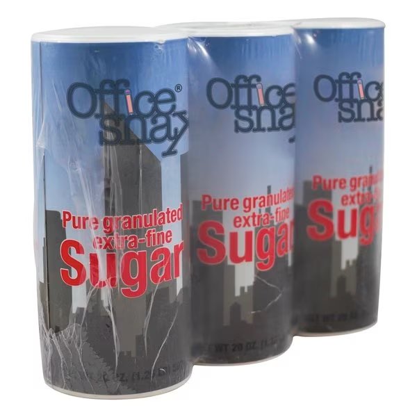Reclosable Canister of Sugar, 20 oz, PK3 PK, Office Snax, Mfr#: OFX00019G