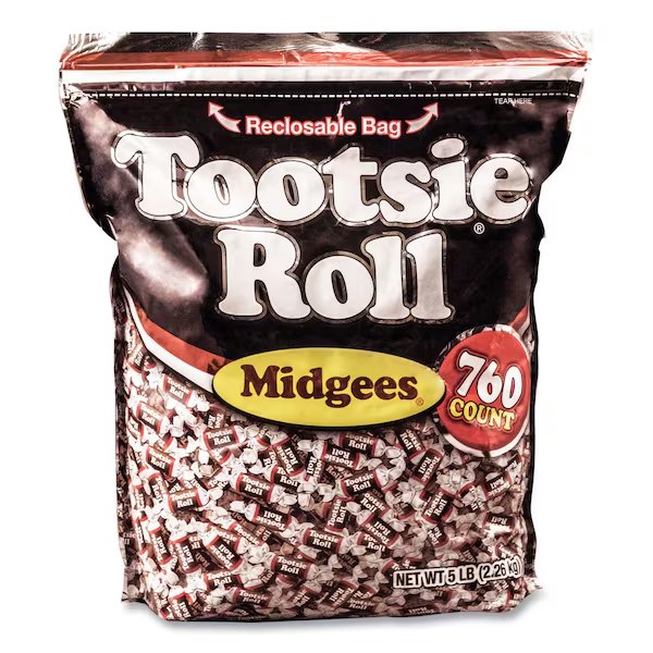 Midgees, Chocolate, 5 lb Bag, Tootsie Roll, Mfr#: OFXSN884580